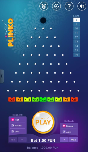 Plinko Bgaming 8 рядов